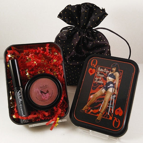 Bettie Page Stash Tin with Satin Bag (Mascara and Bronzer/Blush)