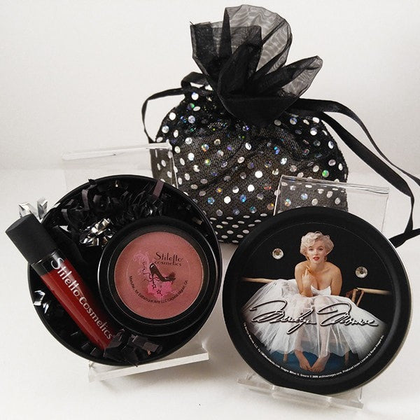 Marilyn Monroe Stash Tin with Bling bag (lip gloss and Bronzer/Blush)